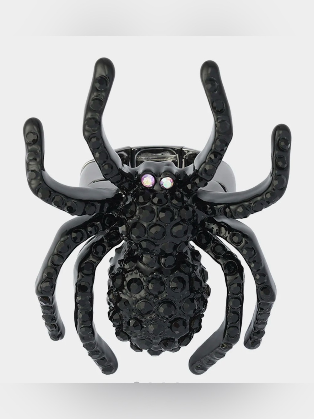 Betsey Johnson SPIDER COCKTAIL RING BLACK